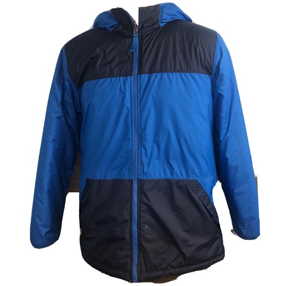 North Face Jacket Boys XL 18-20 Reversible Winter Coat Kids Blue